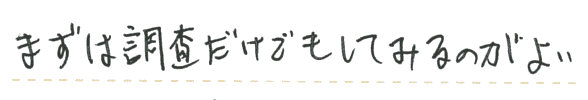 まずは調査だけでもしてみるのがよい