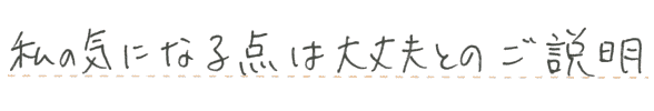 私の気になる点は大丈夫とのご説明