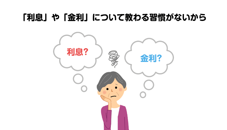 利息や金利について教わる習慣がないから