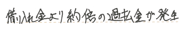 借入額より約2倍の過払い金が発生