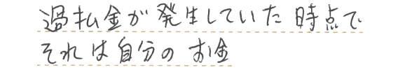 過払金が発生していた時点でそれは自分のお金