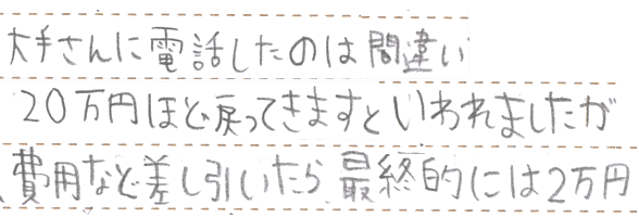 費用など差し引いたら最終的には2万円