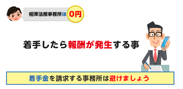 着手金を請求する事務所は避ける