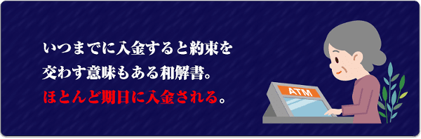 本当に和解書の日付までに入金されるの？