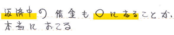 本返済中の借金も０になることが、本当におこる