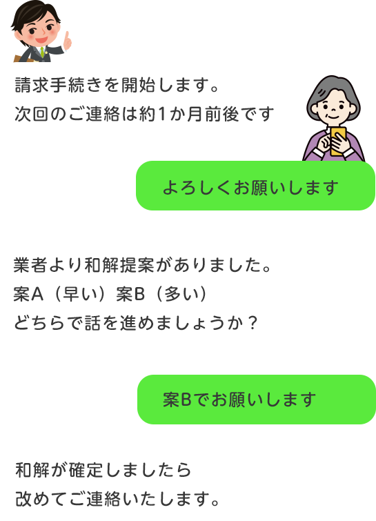 請求・交渉でのLINEやりとり（例）