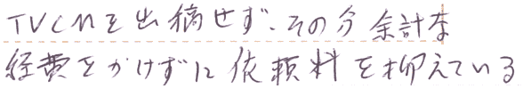 TVCMを出稿せず、その分余計な経費をかけず