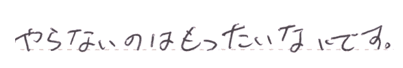 やらないのはもったいないです