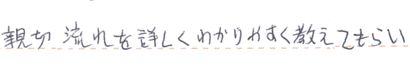 親切　流れをくわしくわかりやすく教えてもらい