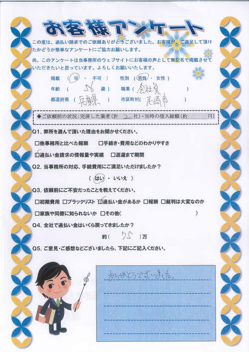 ありがとうの声:【ランキング2位】兵庫県尼崎市 過払い金請求 口コミ・評判